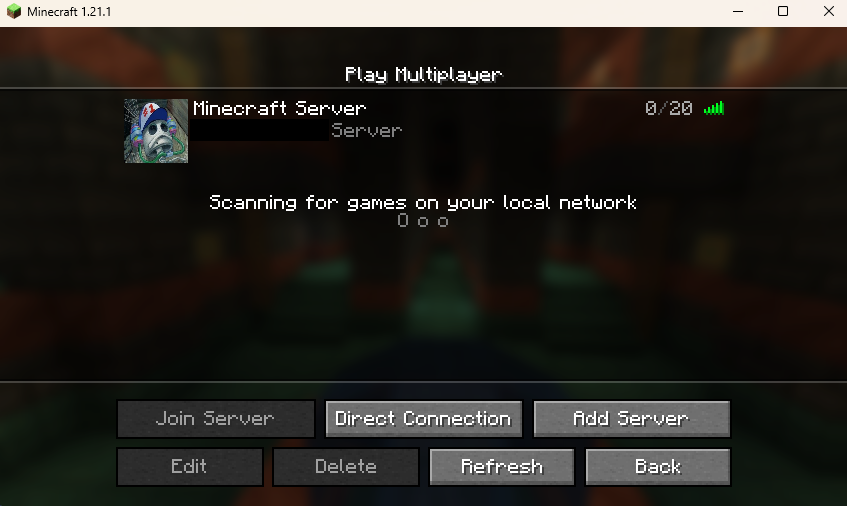 Connected to the server